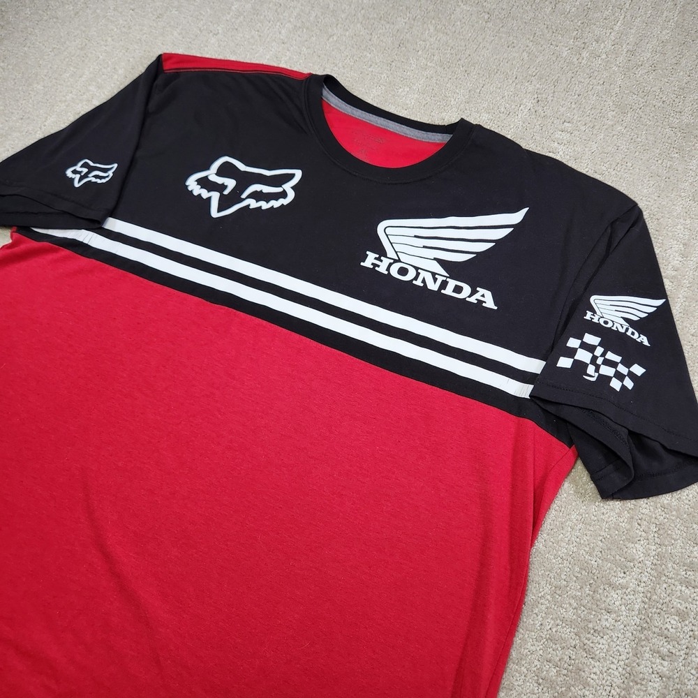 Fox Honda Racing Shirt Men XL Foxtech Red Black Colorblock Motorcross Bikes